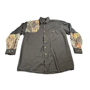 Vintage Redhead Shooting Hunting Shirt Large Black Men Button Quilted Camouflage